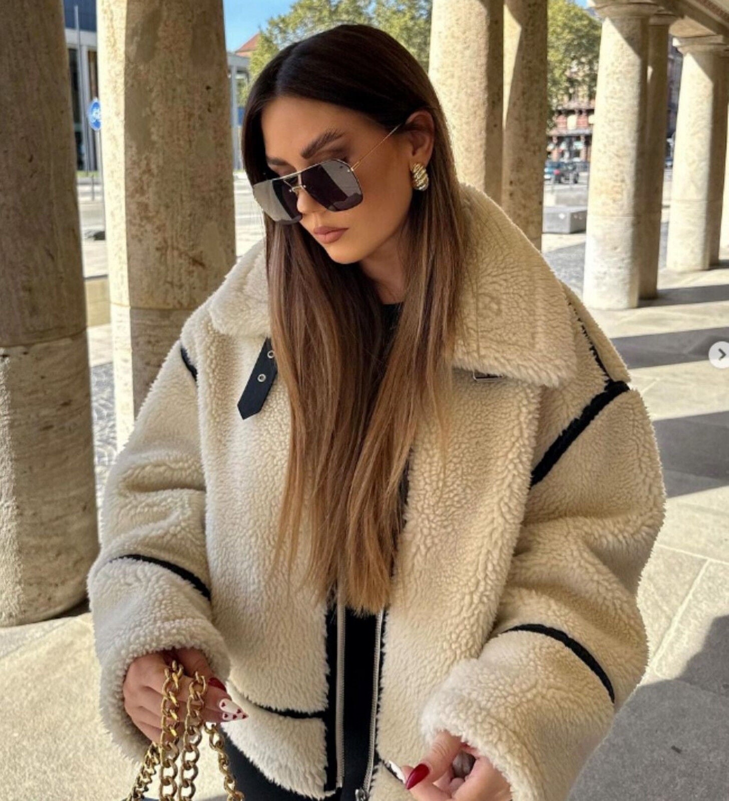 Gefütterte Jacke mit Woll-Effekt | WARMCOZY™