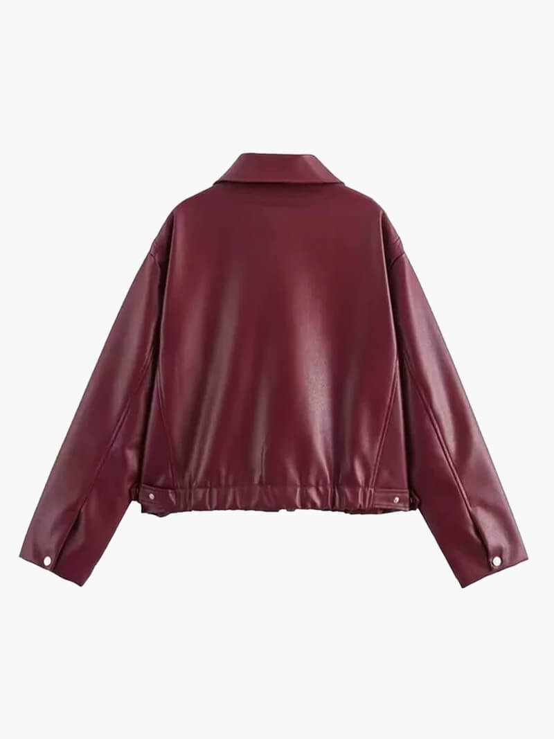 Reißverschluss-Lederjacke für Damen | ICONIC™