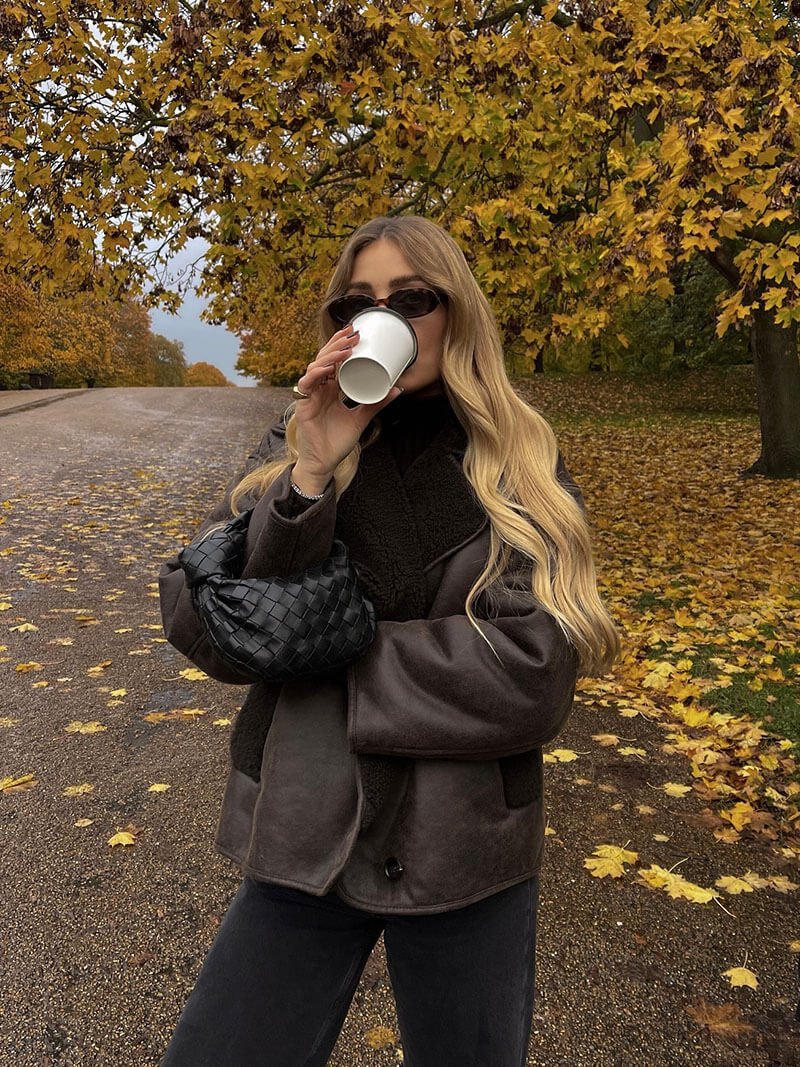 Jacke aus Kunstleder für Damen | GLAMYLA™
