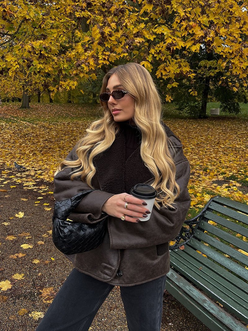 Jacke aus Kunstleder für Damen | GLAMYLA™