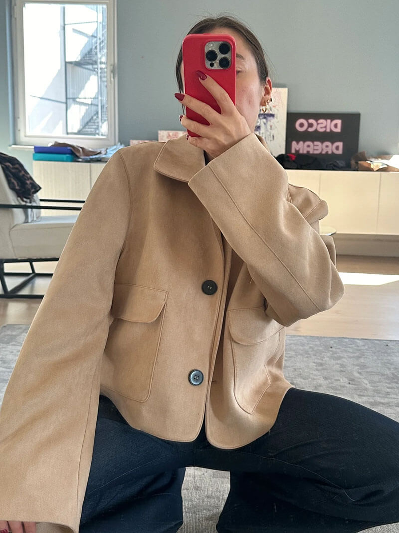 Jacke aus synthetischem Wildleder | URBANGLAM™