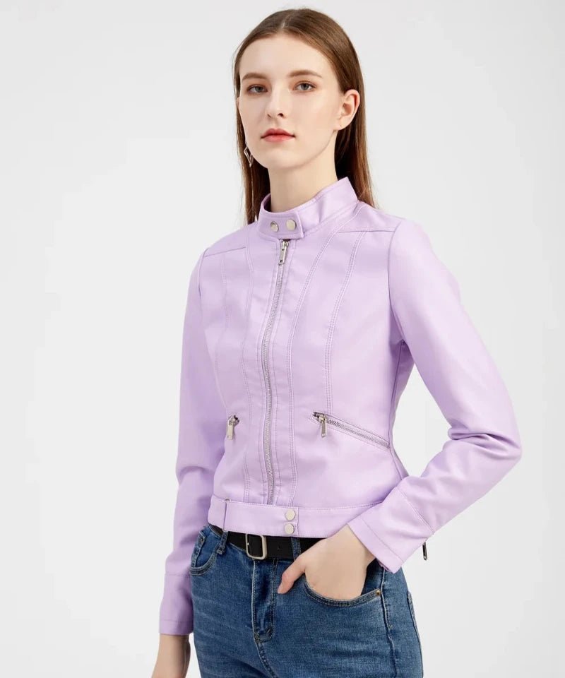 Veste Cuir Perfecto Femme Myles Boutique Violet
