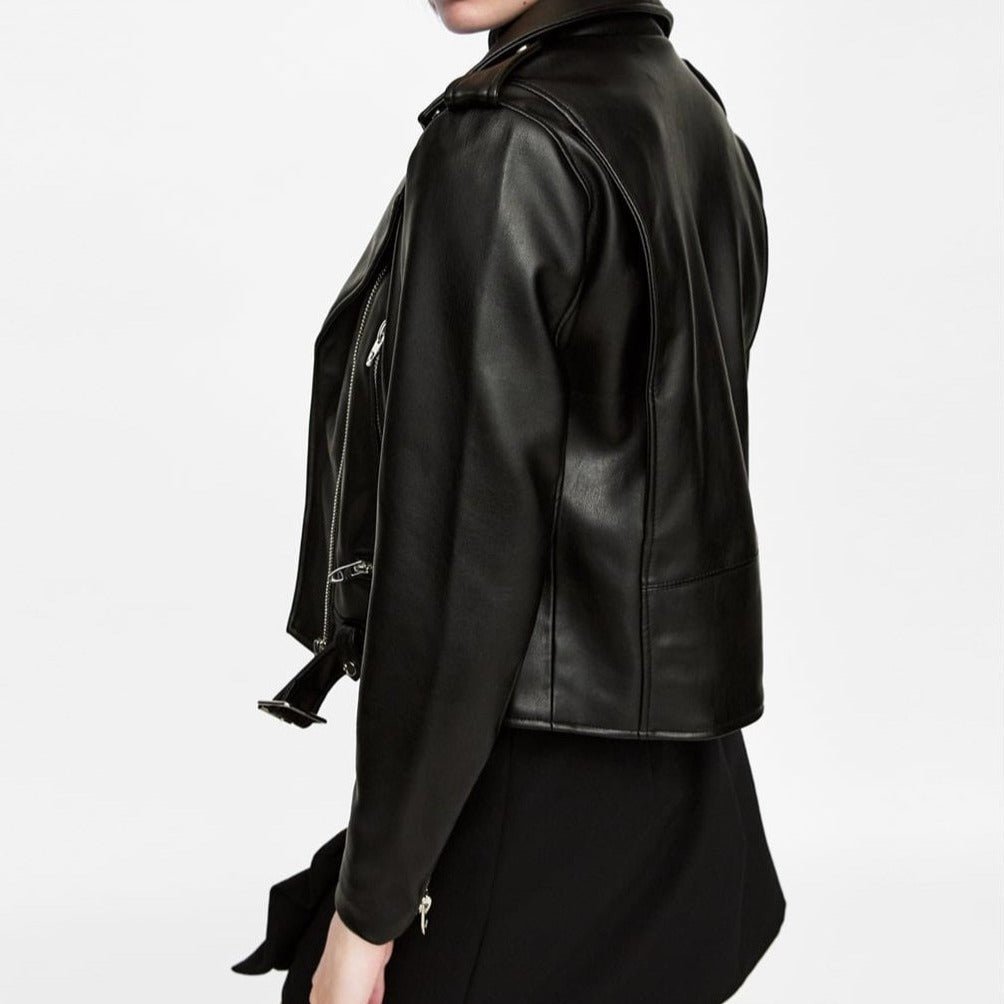 Perfekte Lederjacke mit Reißverschluss für Damen | ROCKGLAM™