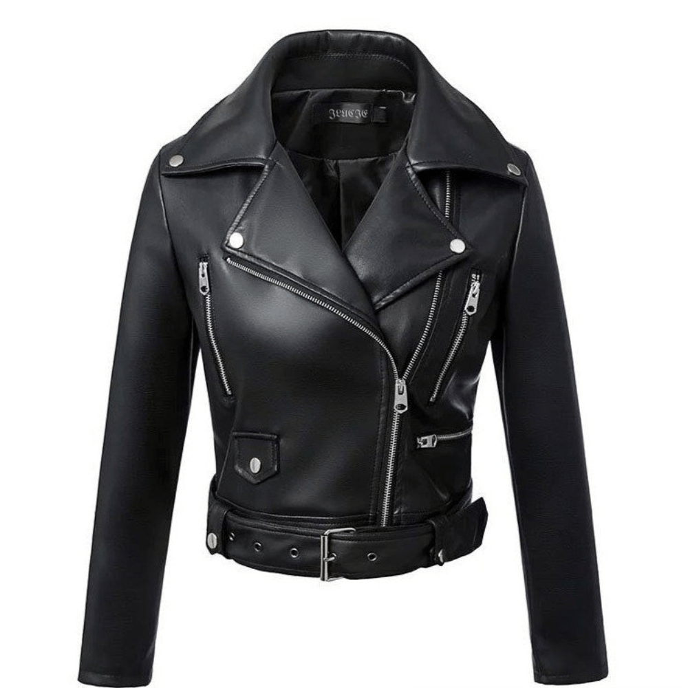 Perfekte Lederjacke mit Reißverschluss für Damen | ROCKGLAM™