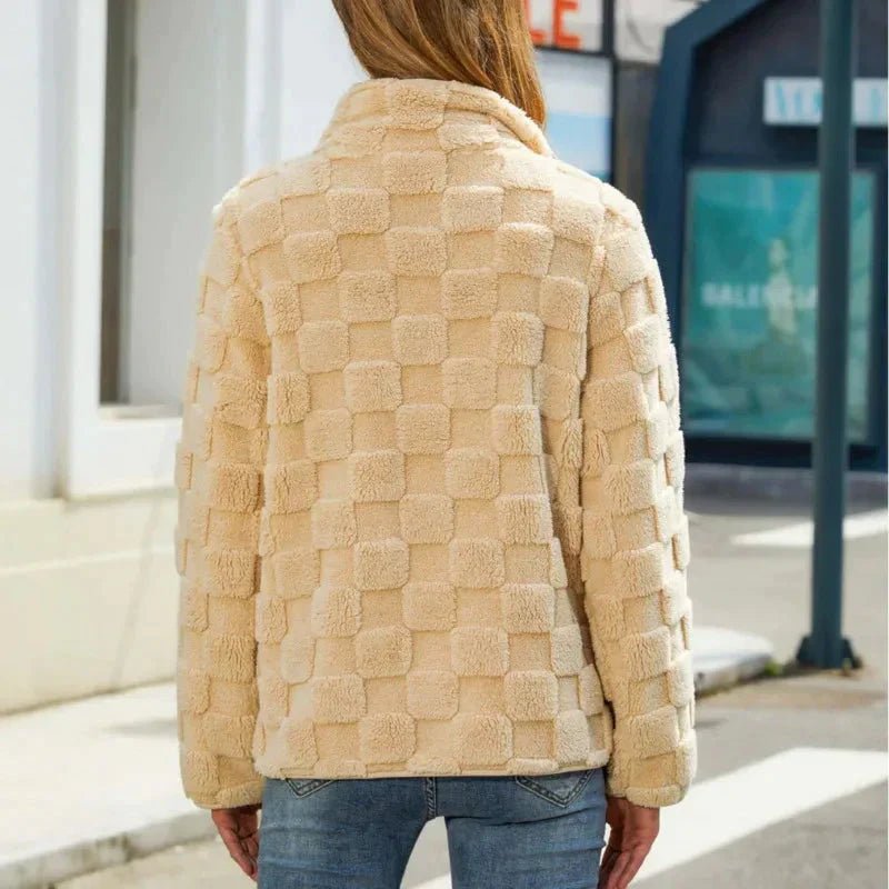 Weiche Fleecejacke mit Kachelstruktur für Damen | COZYCHECK™