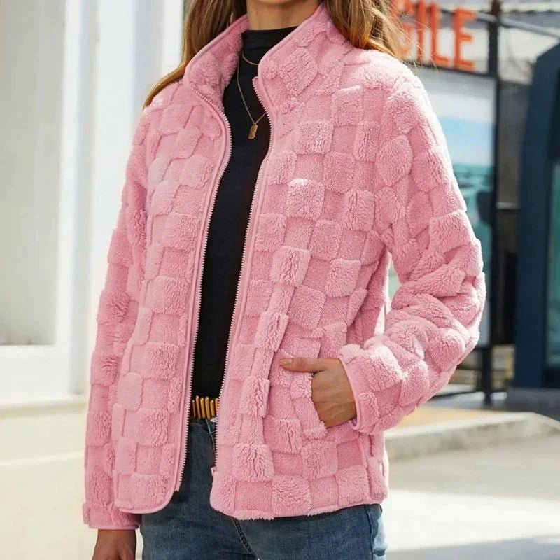 Weiche Fleecejacke mit Kachelstruktur für Damen | COZYCHECK™