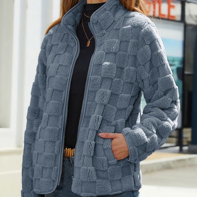 Weiche Fleecejacke mit Kachelstruktur für Damen | COZYCHECK™