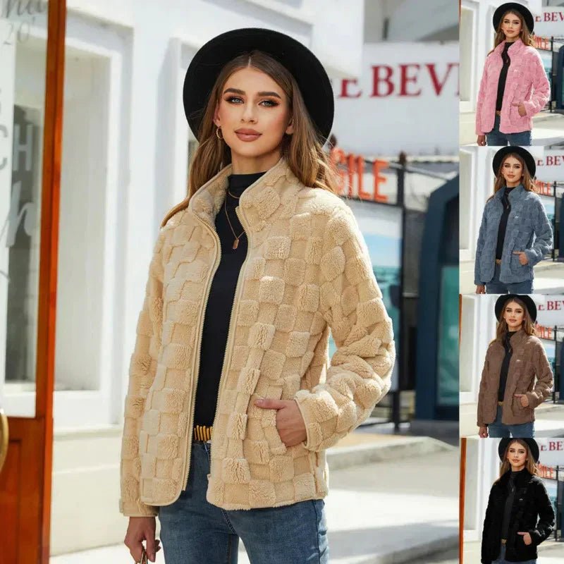 Weiche Fleecejacke mit Kachelstruktur für Damen | COZYCHECK™