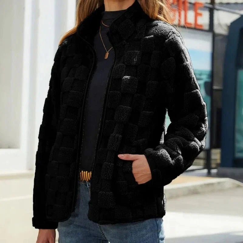 Weiche Fleecejacke mit Kachelstruktur für Damen | COZYCHECK™