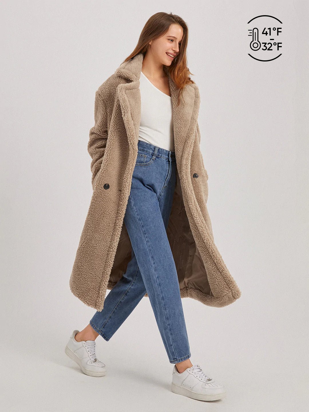Lange Fleecejacke Damen | HANACOZY™