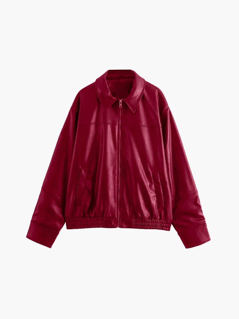 Jacke aus Kunstleder mit Reißverschluss für Damen | FALLIN™