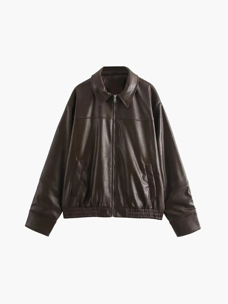 Jacke aus Kunstleder mit Reißverschluss für Damen | FALLIN™