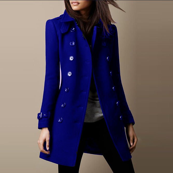 Lange Damenjacke aus Kunstwolle | STYLISTA™