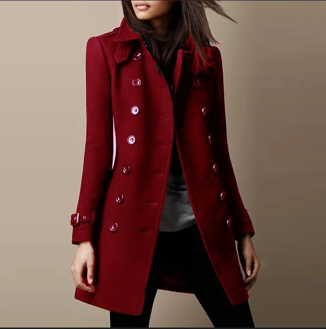 Lange Damenjacke aus Kunstwolle | STYLISTA™