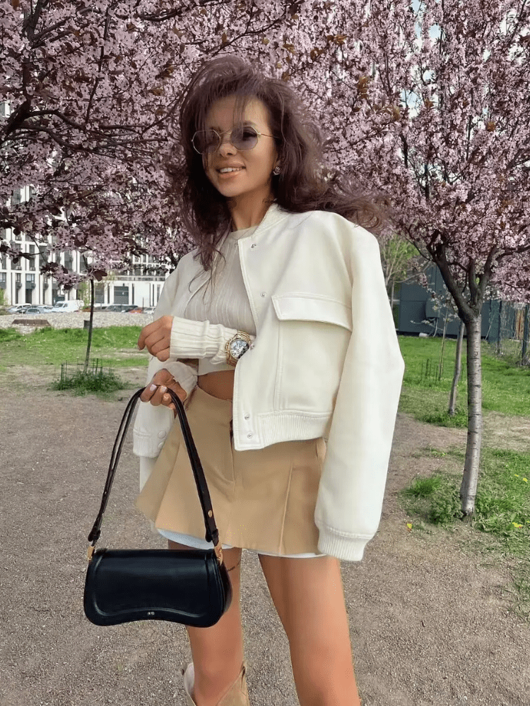Bomberjacke mit Druckknöpfen | GLAMFIT