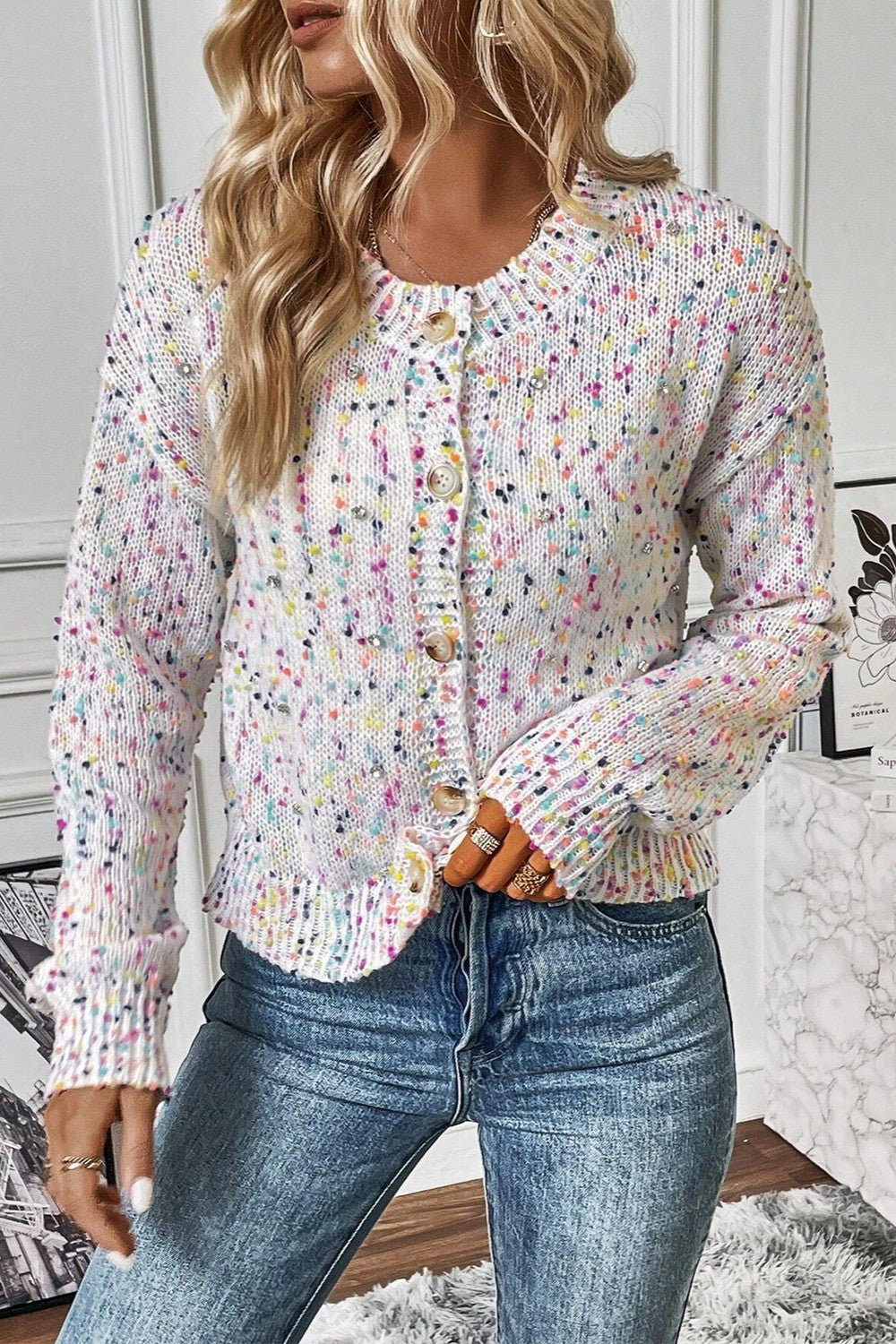 Leichter Cardigan mit Konfetti-Muster | CHLOÉ