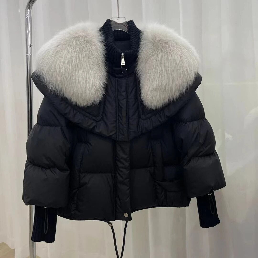 Daunenjacke mit Kunstpelzkragen | WINTERGLAM