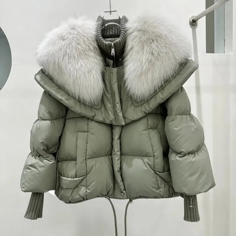 Daunenjacke mit Kunstpelzkragen | WINTERGLAM