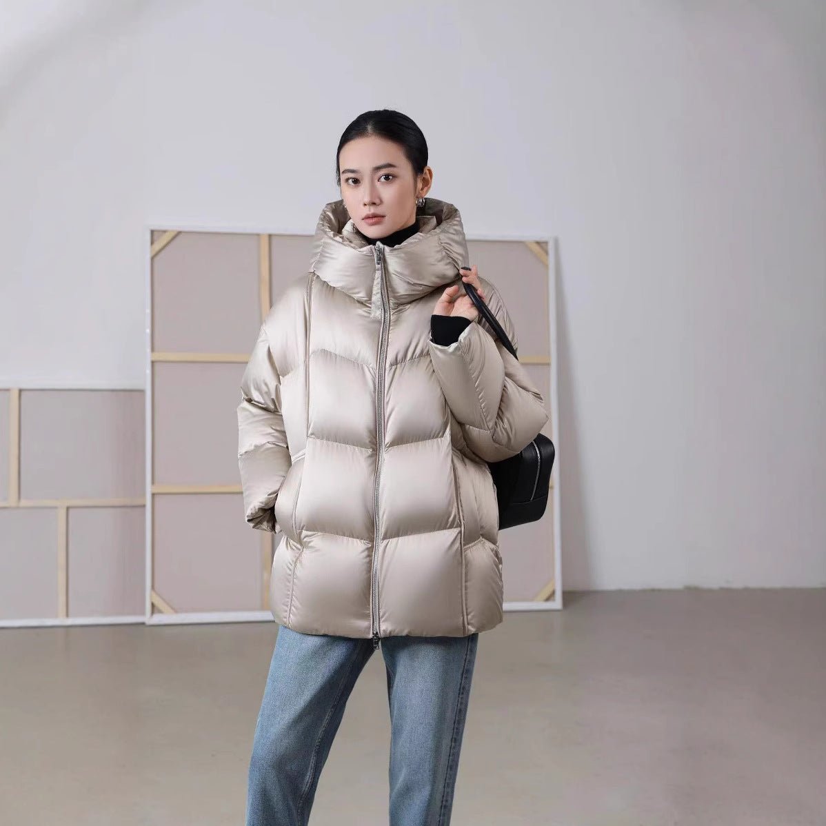 Oversize Damen Daunenjacke mit Kapuze | COSYLUX