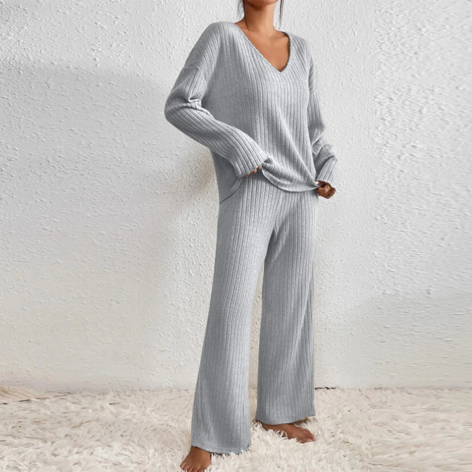 Damen Freizeitset mit V-Ausschnitt | COZYLOUNGE