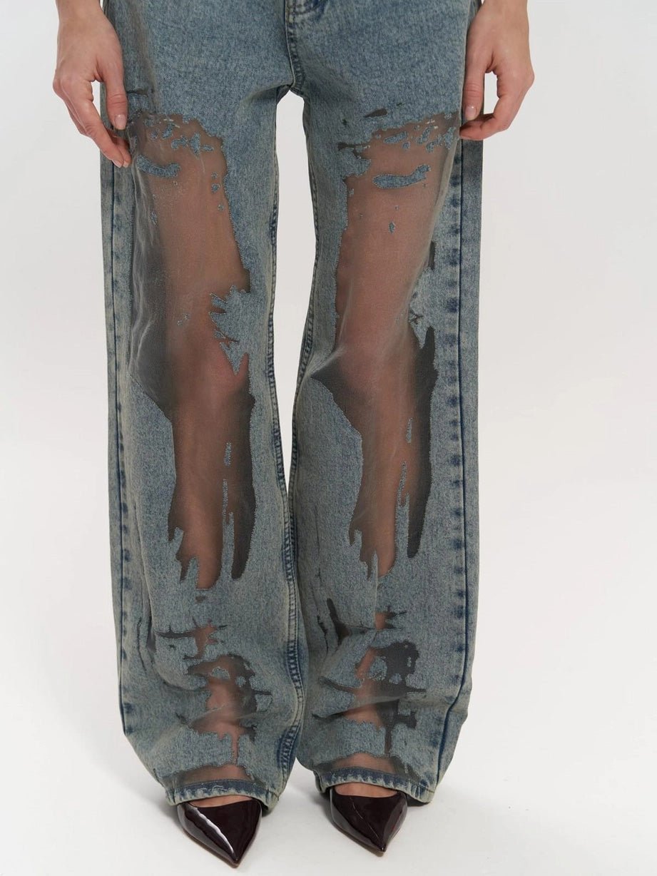 Damenjeans Transparenteffekt | MESHA