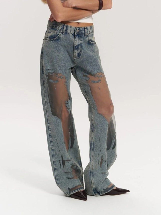 Damenjeans Transparenteffekt | MESHA
