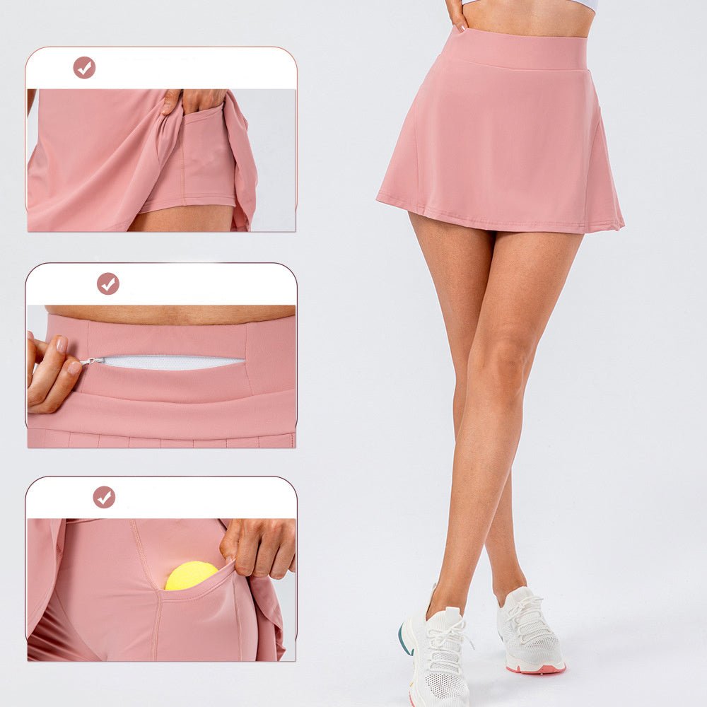 Tennisrock für Damen mit Reißverschlusstasche | MAËLYS