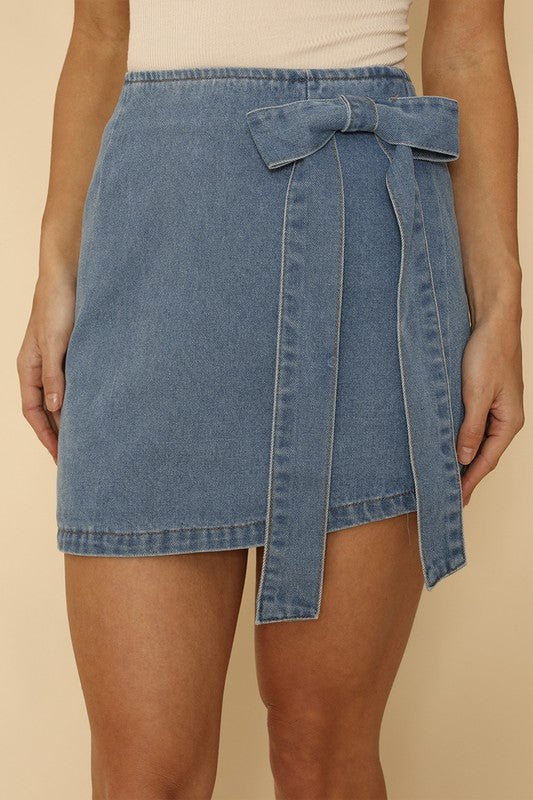 Asymmetrischer Jeansrock mit hoher Taille | FLORENZA