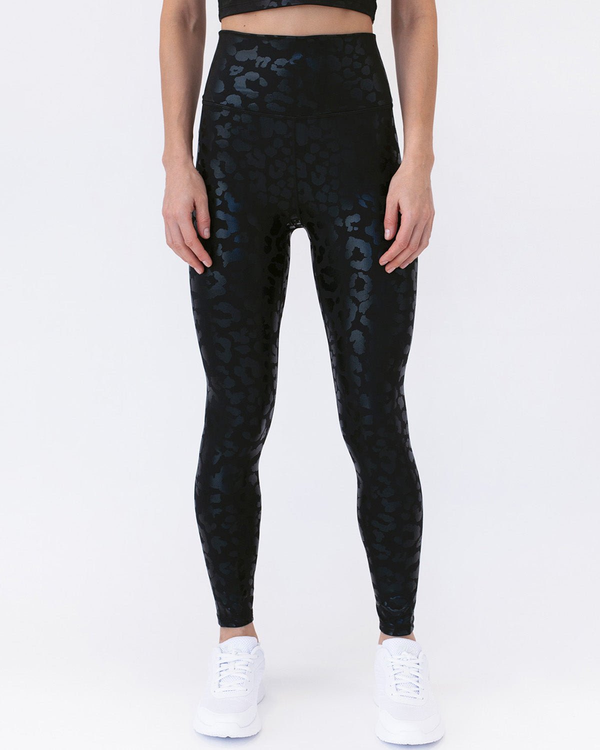 Leggings Schwarz Leopard Pilates Damen | CAMILLA