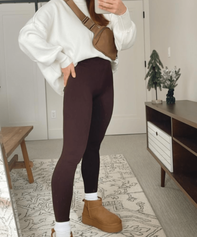 legging polaire hiver femme chaud
