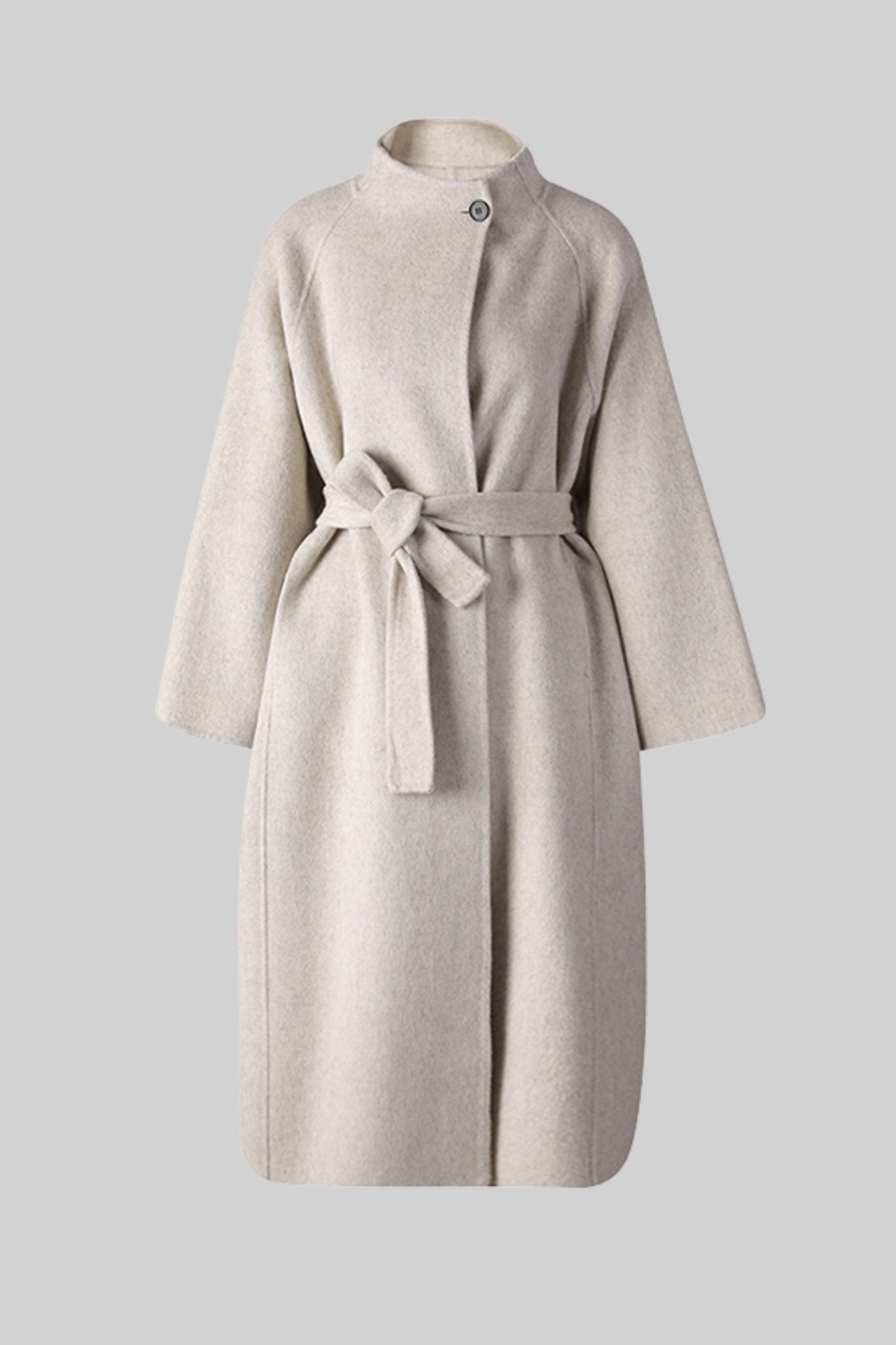 Manteau Mi - Long Ceinturé à Col Montant pour Femmes - NOÈLE - MYLES Boutique