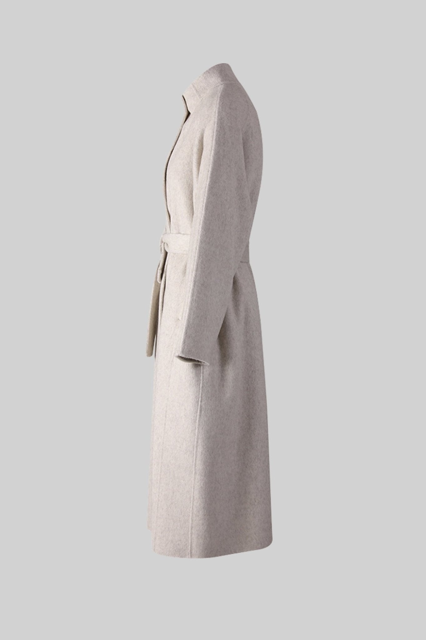 Manteau Mi - Long Ceinturé à Col Montant pour Femmes - NOÈLE - MYLES Boutique