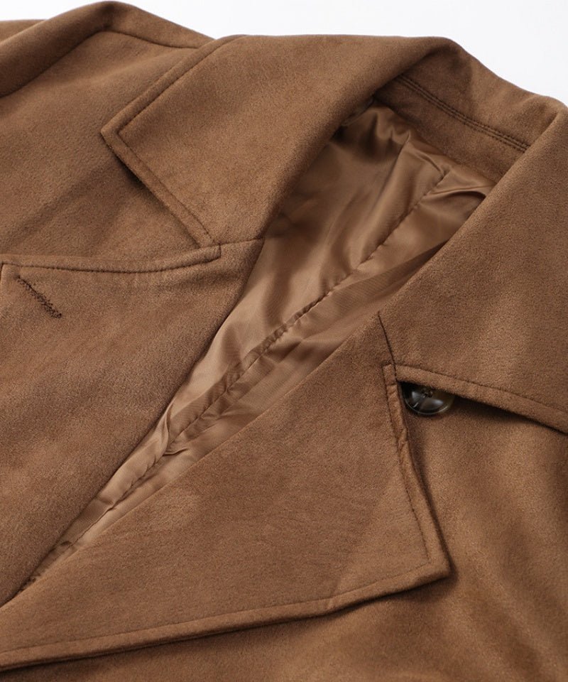 Damen Trenchcoat Kunstleder Wildleder | MOLLYGLAM™