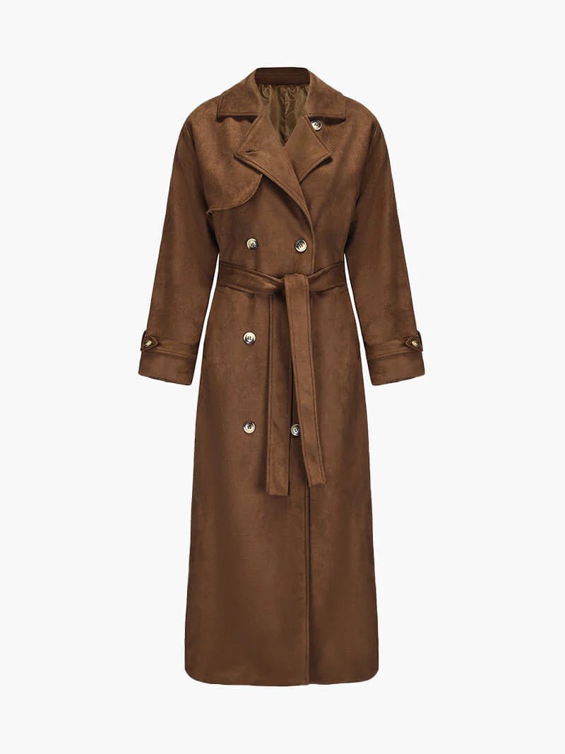 Damen Trenchcoat Kunstleder Wildleder | MOLLYGLAM™