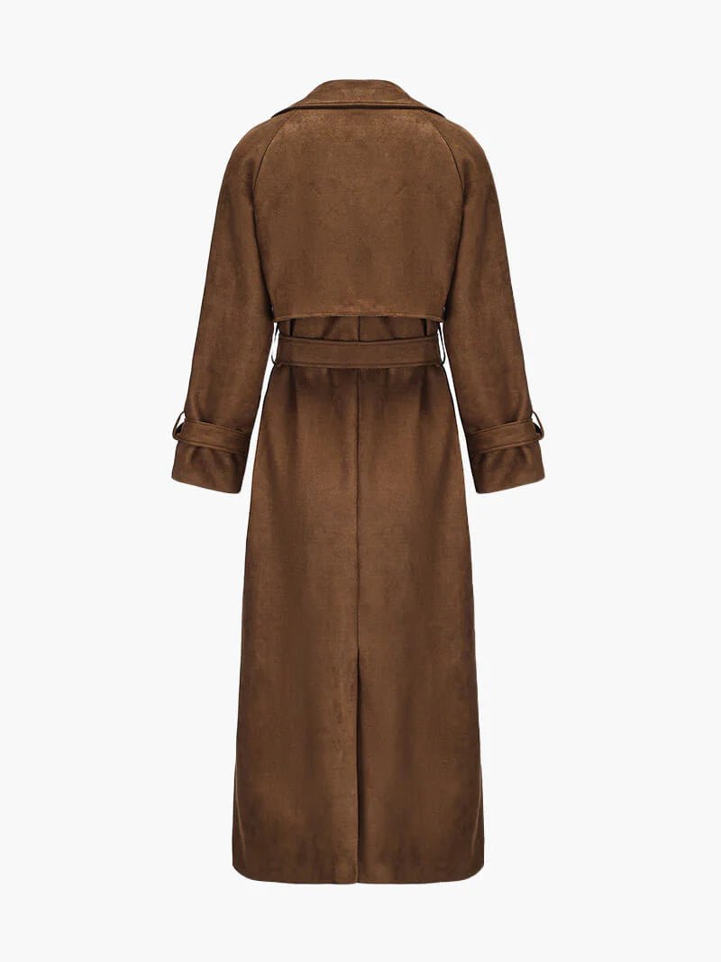 Damen Trenchcoat Kunstleder Wildleder | MOLLYGLAM™
