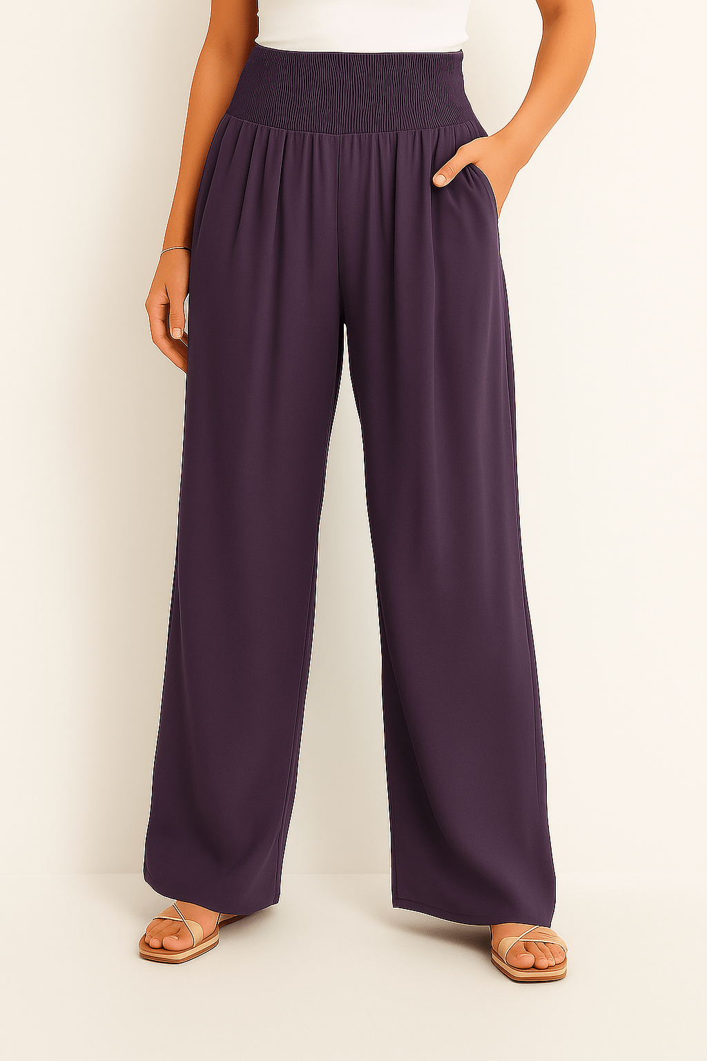 Damenhose mit elastischem Bund und weiter Schnitt | KARIN