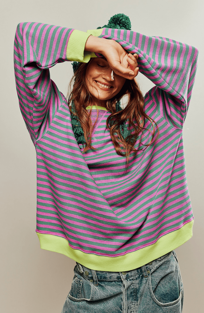 Pull Oversize mit weichen Streifen | STRIPECOZY™