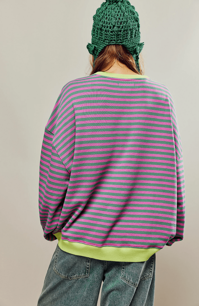 Pull Oversize mit weichen Streifen | STRIPECOZY™