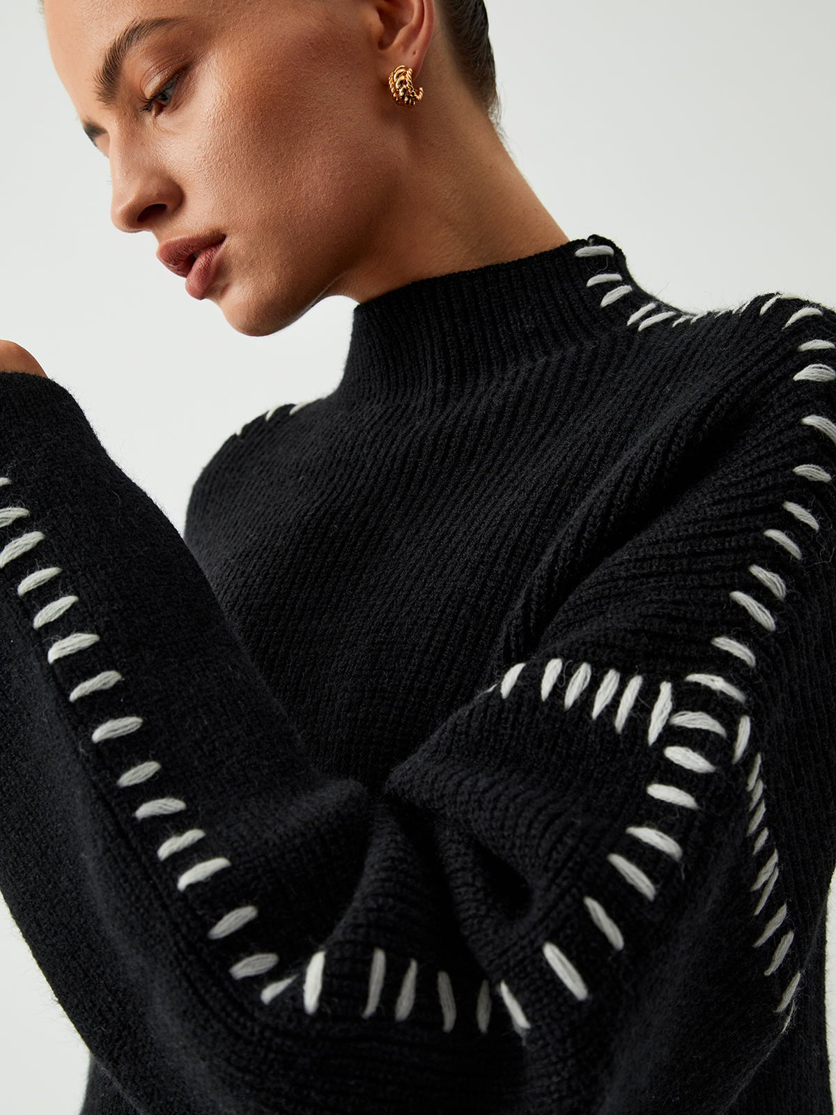 Pull Oversize mit Stehkragen | FOCUSKNIT™