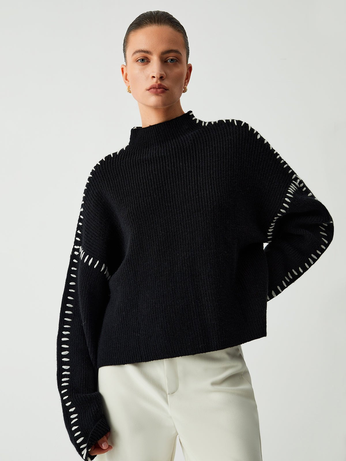 Pull Oversize mit Stehkragen | FOCUSKNIT™