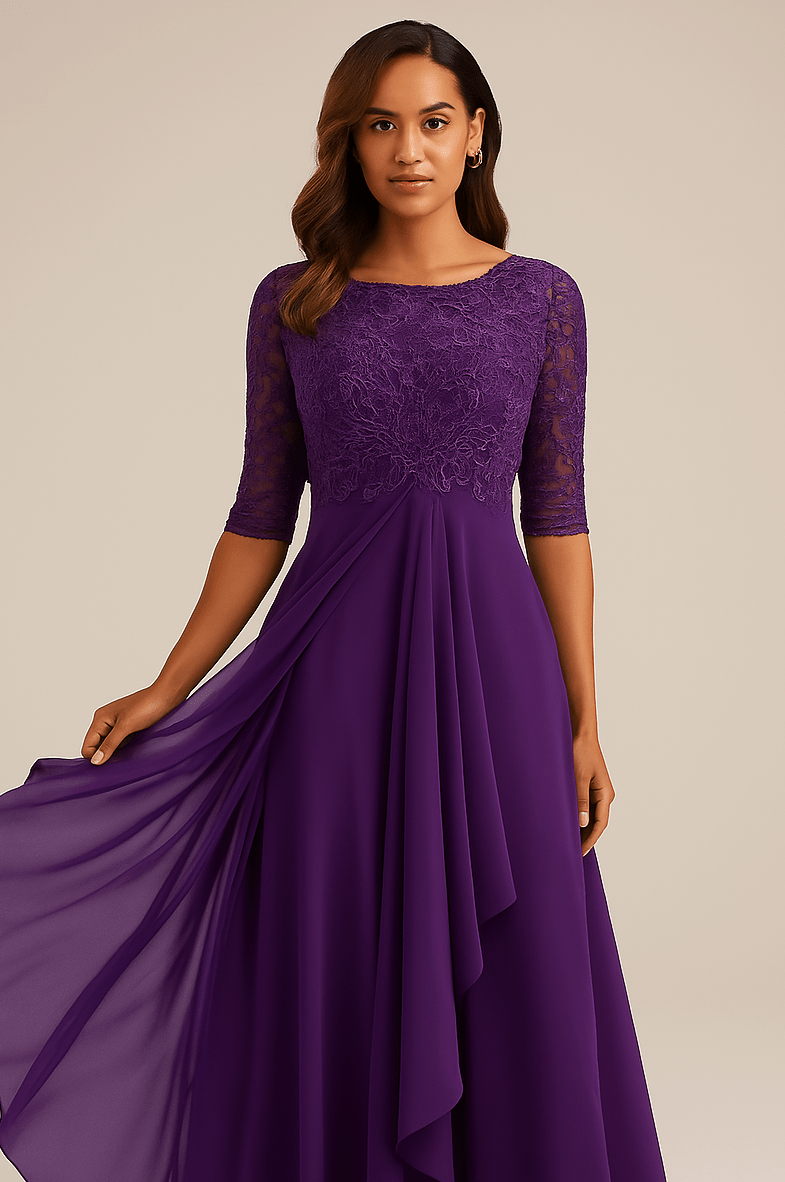 Elegantes Damenkleid mit kurzen Ärmeln | SELEZIA