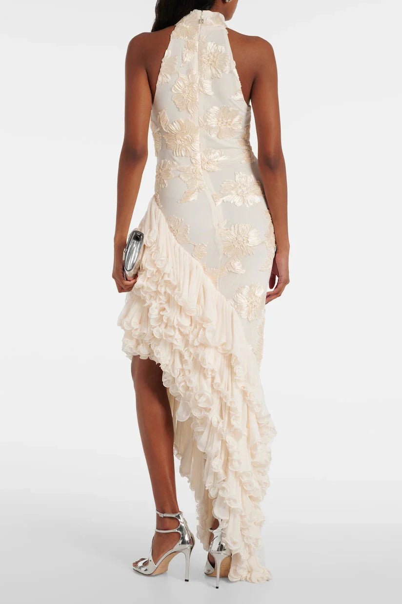 Damenkleid mit Blumenapplikation | FRÜHLING