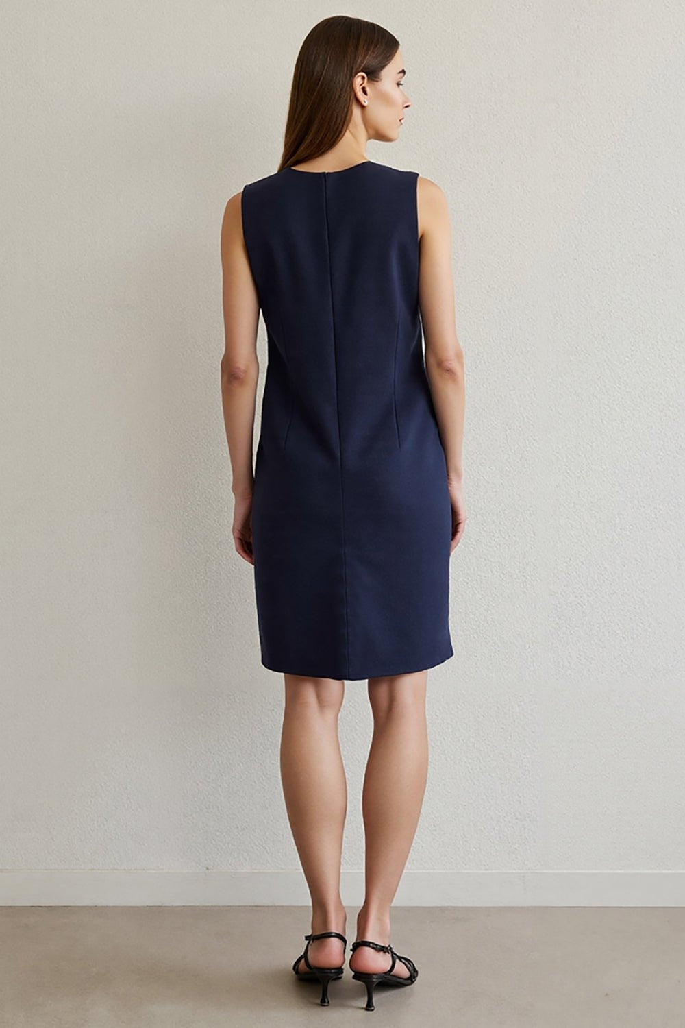 Robe Femme Workwear à Col Rond Bleue | ADRIA - MYLES Boutique