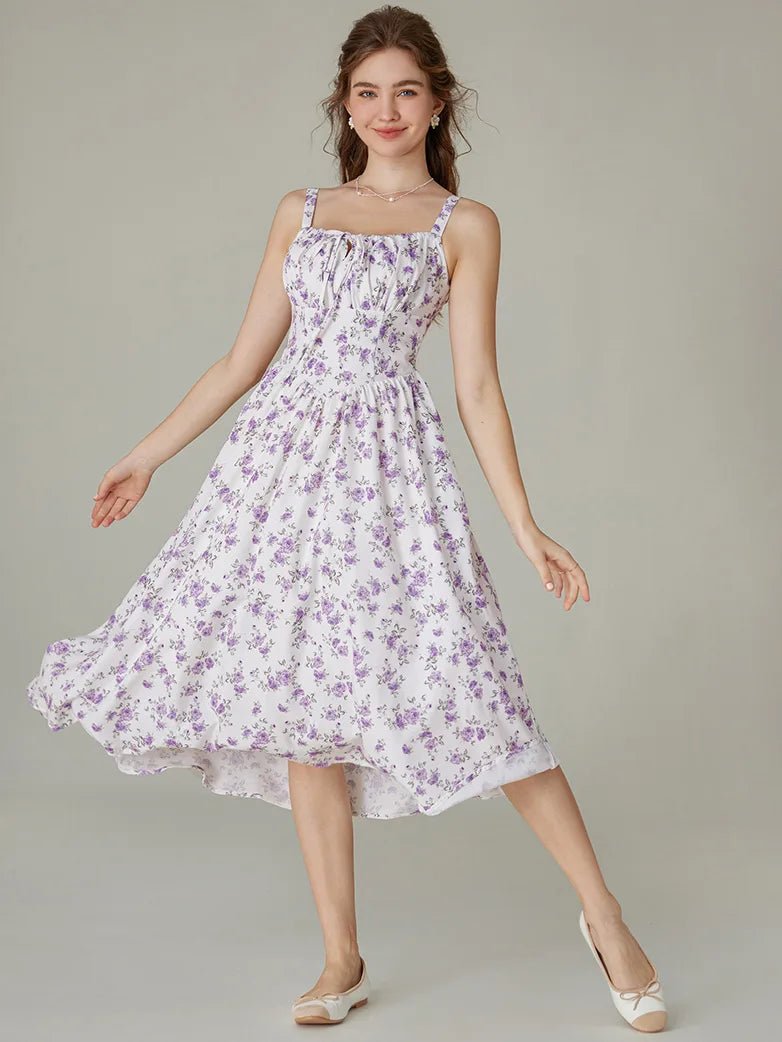 Midikleid im Boho-Stil mit Blumenmuster und Taschen | MARCELINE