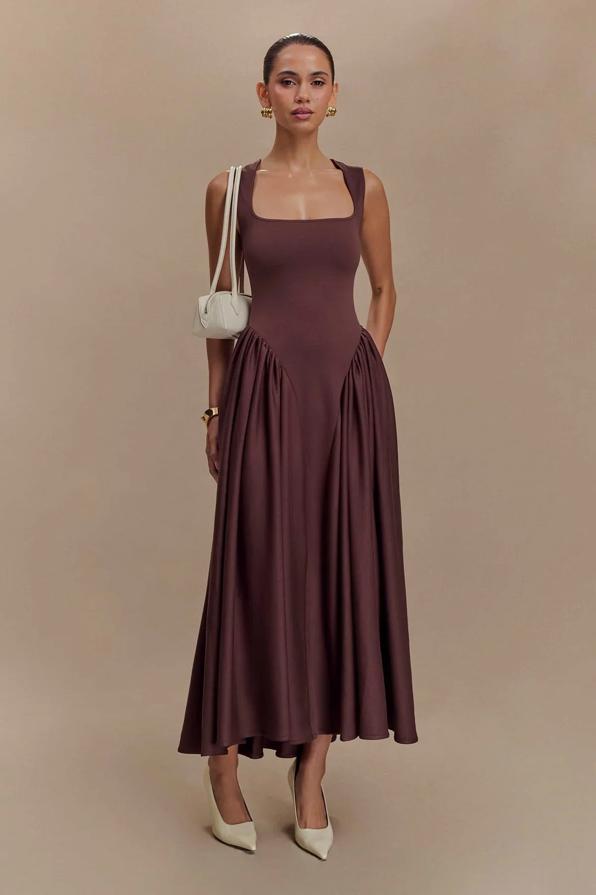 Midikleid Damen Schokolade | SHARONN