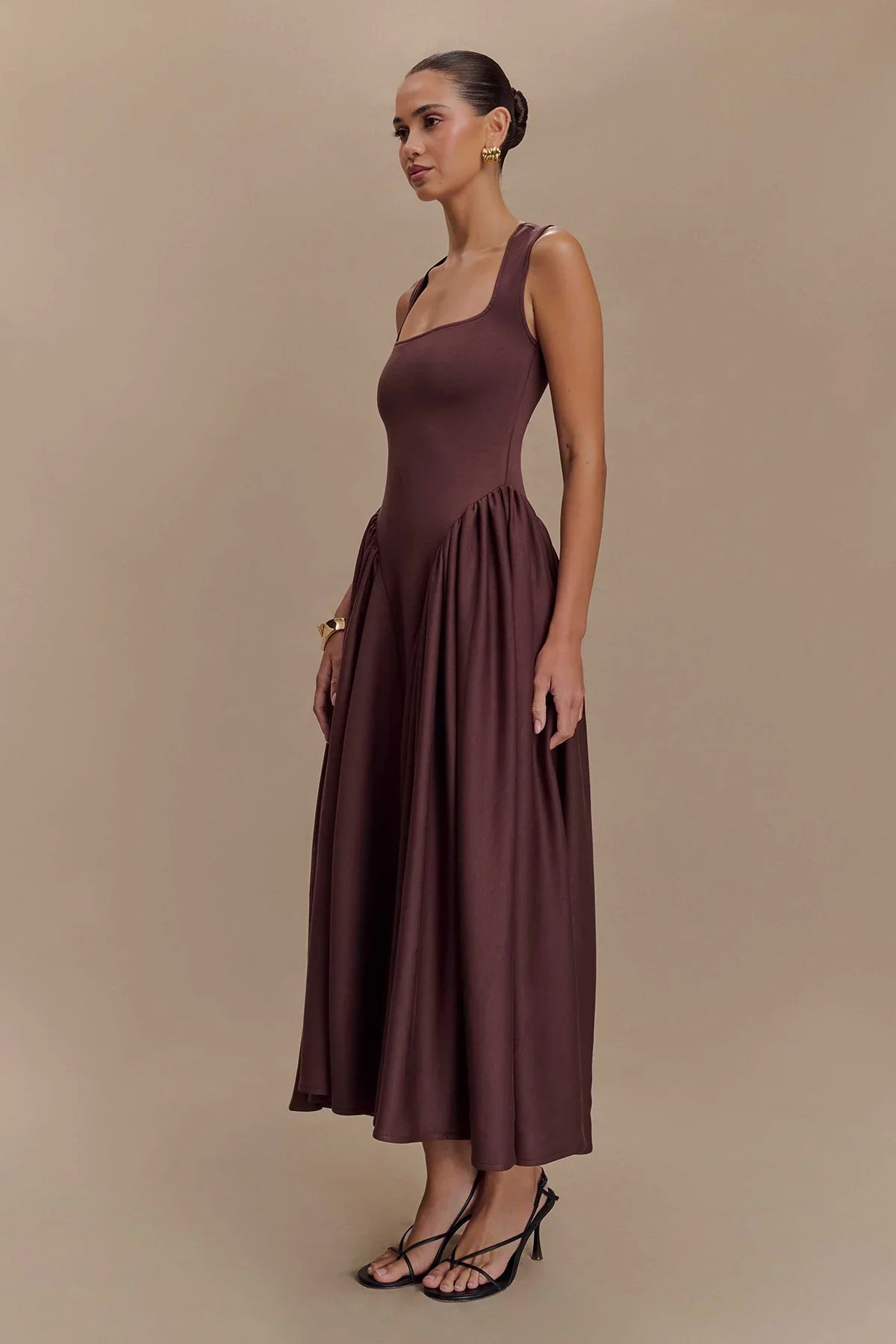 Midikleid Damen Schokolade | SHARONN