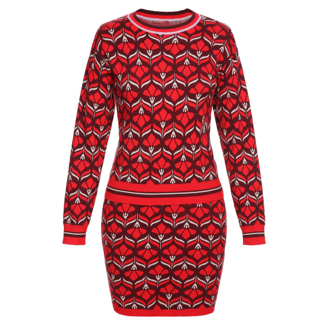 Pullover Kleid mit Weihnachtsmotiven Vintage | COSYGLAM™