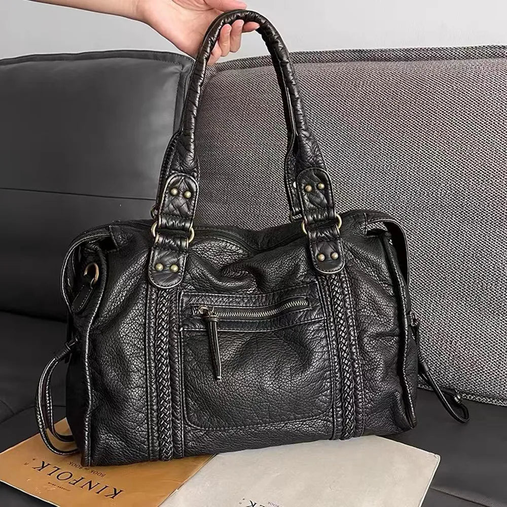 Vintage Damen Handtasche Schwarz für Studenten | GOLDENA