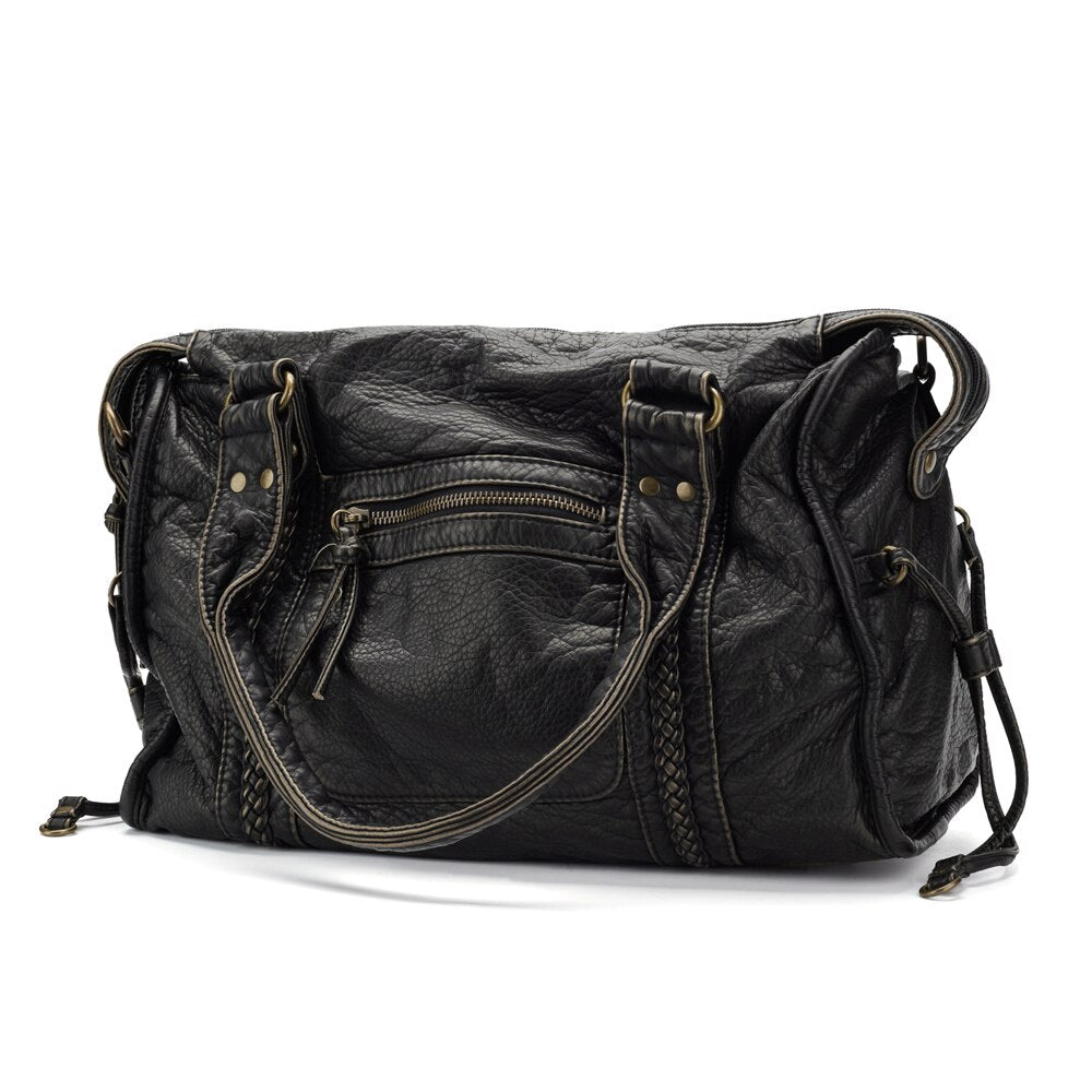 Vintage Damen Handtasche Schwarz für Studenten | GOLDENA