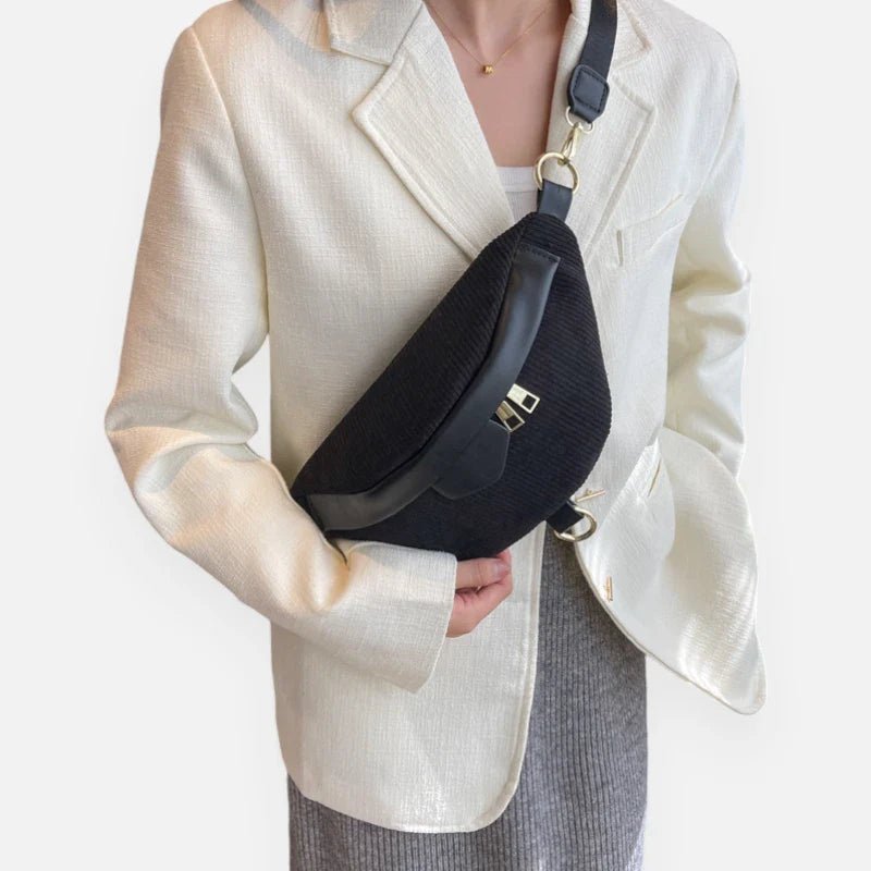 Damen Samt Ripp Gürteltasche Chic mit Schulterriemen | HÉLÈNE